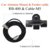 RB-400 Vehicle Antenna Clip Mount Bracket with Cable for Mobile Radio Kenwood Yeasu Vextex Yaesu TYT