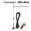 GSM external router antenna 5Meter 2G 3G 4G LTE magnetic antenna 700-2700MHz 12dBi TS9 SMA-male connector - Image 6