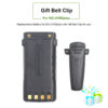 Free Belt Clip Powerful Wouxun KG-UV9DPLUS li-ion Battery 7.4V 2000mAh for KG-UV9D Plus Walkie Talkie