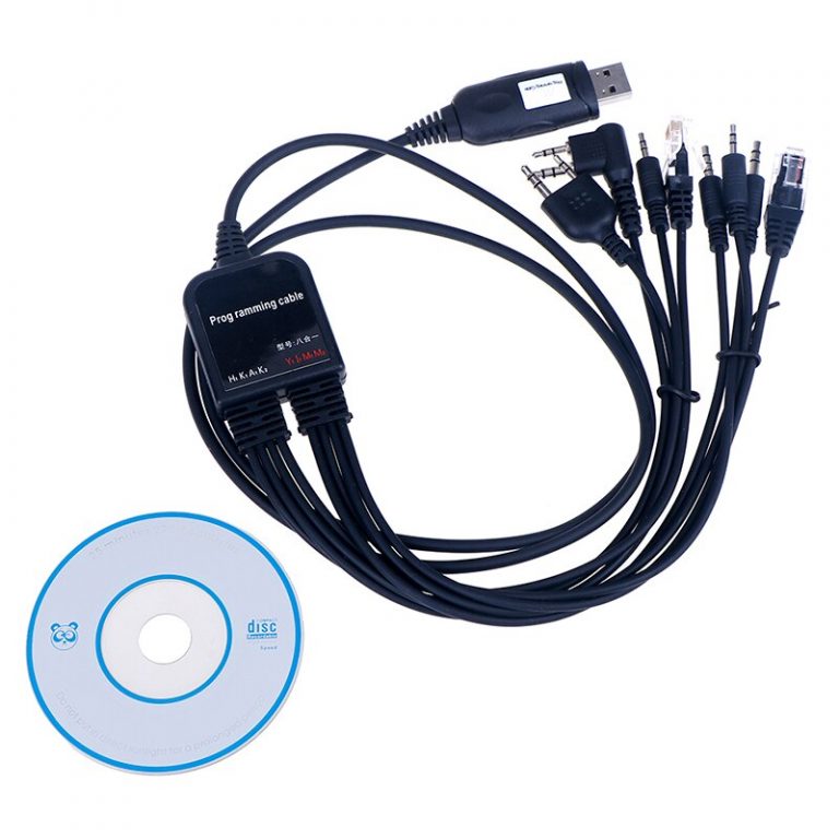 8 in 1 Programming Cable for Kenwood Motorola Yaesu Icom Handy Walkie ...