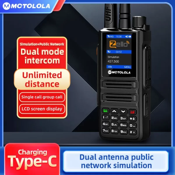 MOTOLOLA ZELLO 4G POC network radio long range analog uhf two mode radios walkie talkie compatible with real-ptt poc global app - Image 2