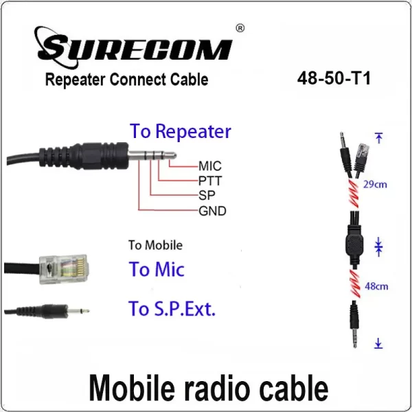 48-50-T1 Repeater Controller Cable for TYT WACCOM MOBILE TH-9000 TH-9000D Mobile Radio Line Work with Surecom Box - Image 3