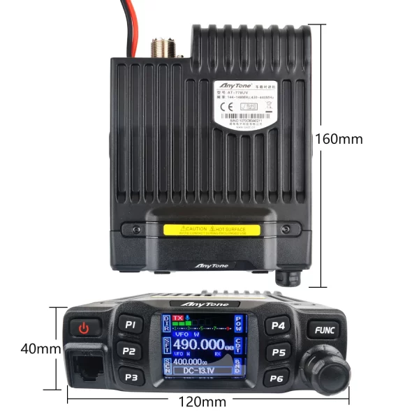 Anytone AT-778UVII GMRS VOX Dual Band 136-174MHz&400-490MHz 25Watt 200Channels 2m 70cm Amateur Analog Mobile Radio Color Screen - Image 3