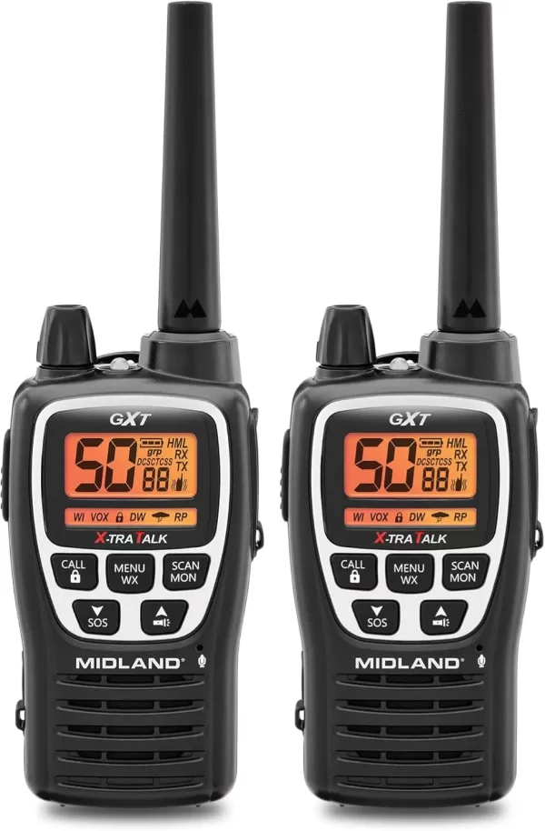 2Pack Midland GXT3000 GMRS Ham Walkie Talkie for Agriculture,Off-Road, Outdoor & Emergency