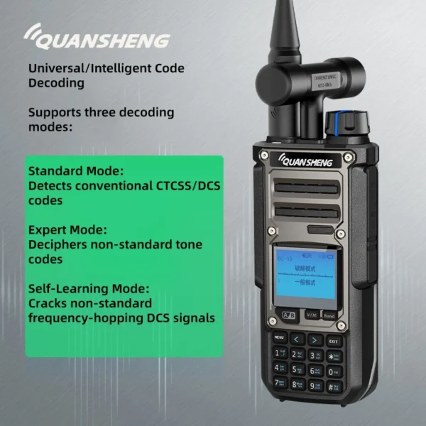Quansheng TK11(8) Walkie Talkie 10W 3000mAh VHF UHF Dual Receive AM FM CW SSB NOAA Spectrum Analyzer Magic Voice Two Way Radio - Image 4