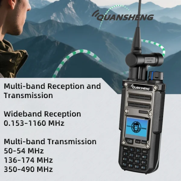 Quansheng TK11(8) Walkie Talkie 10W 3000mAh VHF UHF Dual Receive AM FM CW SSB NOAA Spectrum Analyzer Magic Voice Two Way Radio - Image 2