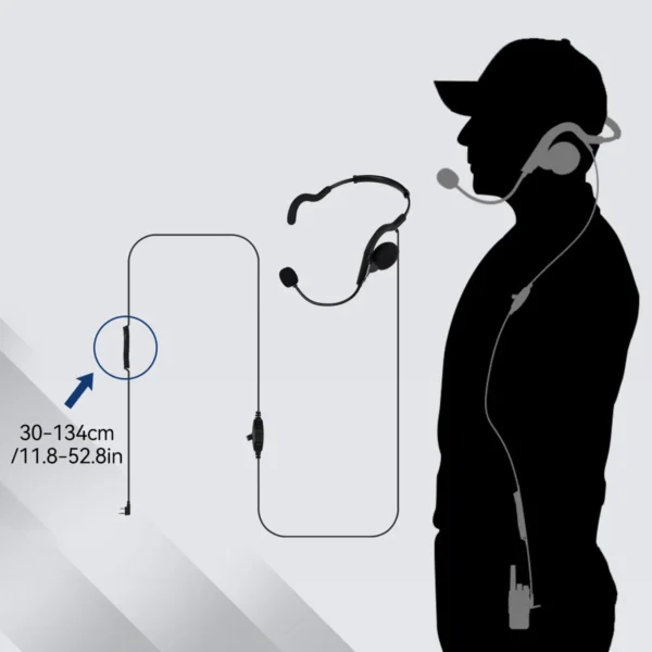 EHK014 Walkie Talkie Headset K2 Pin Connector PTT Portable Earpieces Coiled Cable Adjustable Two Way Radio Earphone - Image 2