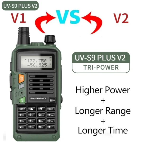 Baofeng UV-S9 PLUS 10W Walkie Talkie Dual Band Long Range VHF UHF Handheld Radio For UV-5R UV-K5 Ham Two Way Radio for Camping - Image 2