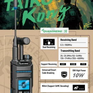 ​Quansheng TK-11 10W VHF/UHF Dual Band Radio 999CH CTCSS/DCS IP55 2500mAh Type-C NOAA Weather Alarm CE