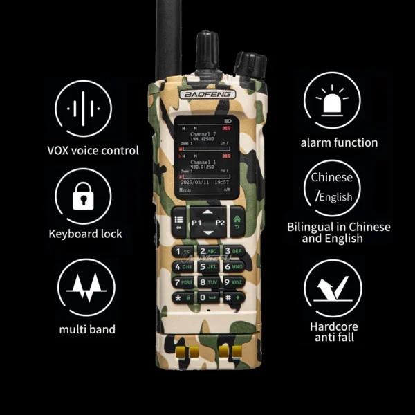 Baofeng DMR DM-32 Digital camouflage GPS 10W Multi Band Wireless Copy Frequency For Bluetooth Programming Long Range Ham Radio - Image 5