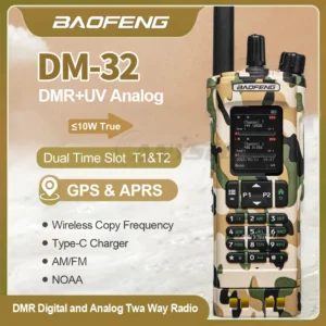 Baofeng DMR DM-32 Digital camouflage GPS 10W Multi Band Wireless Copy Frequency For Bluetooth Programming Long Range Ham Radio