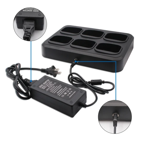 Rapid Desktop Charger Six Way Multi charger for HYTERA HYT Radio TC-508 TC-446S TC-518 TC-580 TC-500S TC-585 TC-560 TC-510 - Image 2