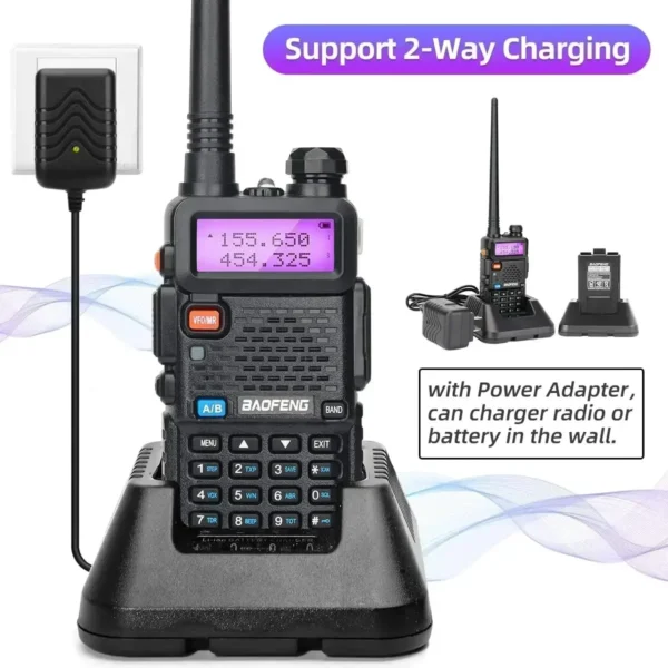 1/2PCS Baofeng UV-5R 8W Tri-Power Walkie Talkie High Power Dual Band Long Range 128 CH Portable Handheld UV 5R Ham Two Way Radio - Image 3