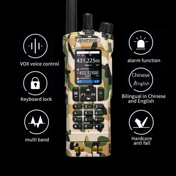 Camouflage BAOFENG UV32 GPS 10W Multi Band Programming Wireless Copy Frequency NOAA Long Range 2-Ways Radio Camping UV-32 Walkie Talkie - Image 6