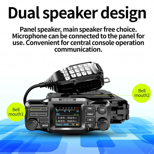 ZASTONE 25W Car Walkie Talkie dual-band Mini Car Radio Split mobile Radio VHF UHF Detachable Panel Transceiver Amateur Station Radio - Image 5