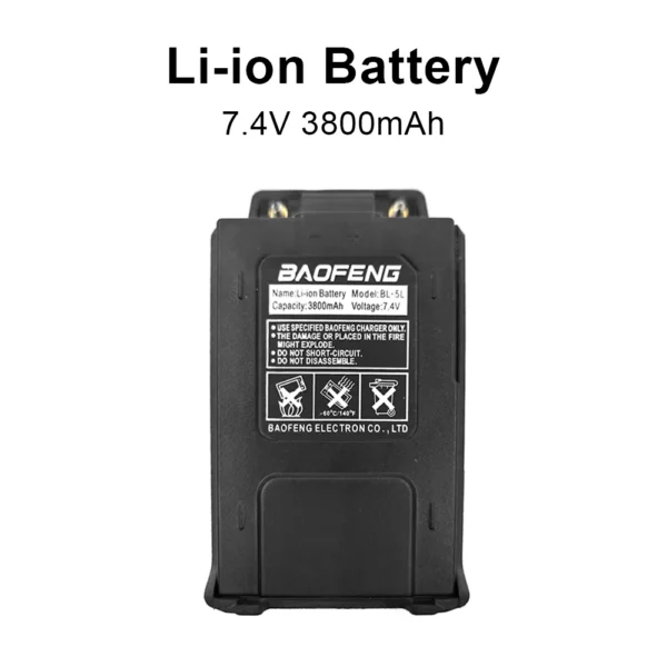 Baofeng Type-c BL-5L 3800mAh 7.4V Extended Li-Ion short Battery for BAOFENG UV-5R UV-5RX3 UV-5RA UV-5RD UV-5RE UV-5RA+ UV-5RC - Image 2