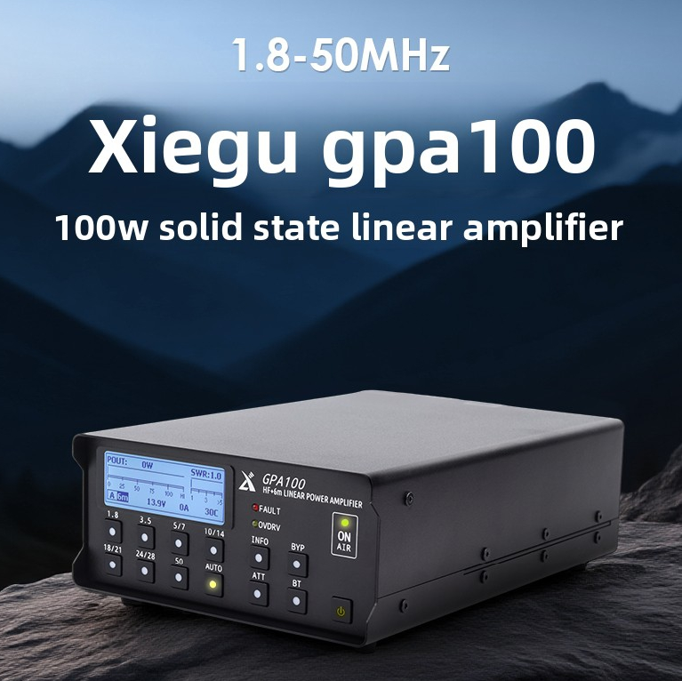 Xiegu GPA100 100W RF Linear Amplifier | Wideband 1.8–50MHz Solid-State Amateur Radio Power Amp