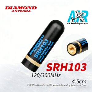 Diamond SRH103 Airband Antenna 120-300MHz SMA-P Stubby 4.5cm Whip