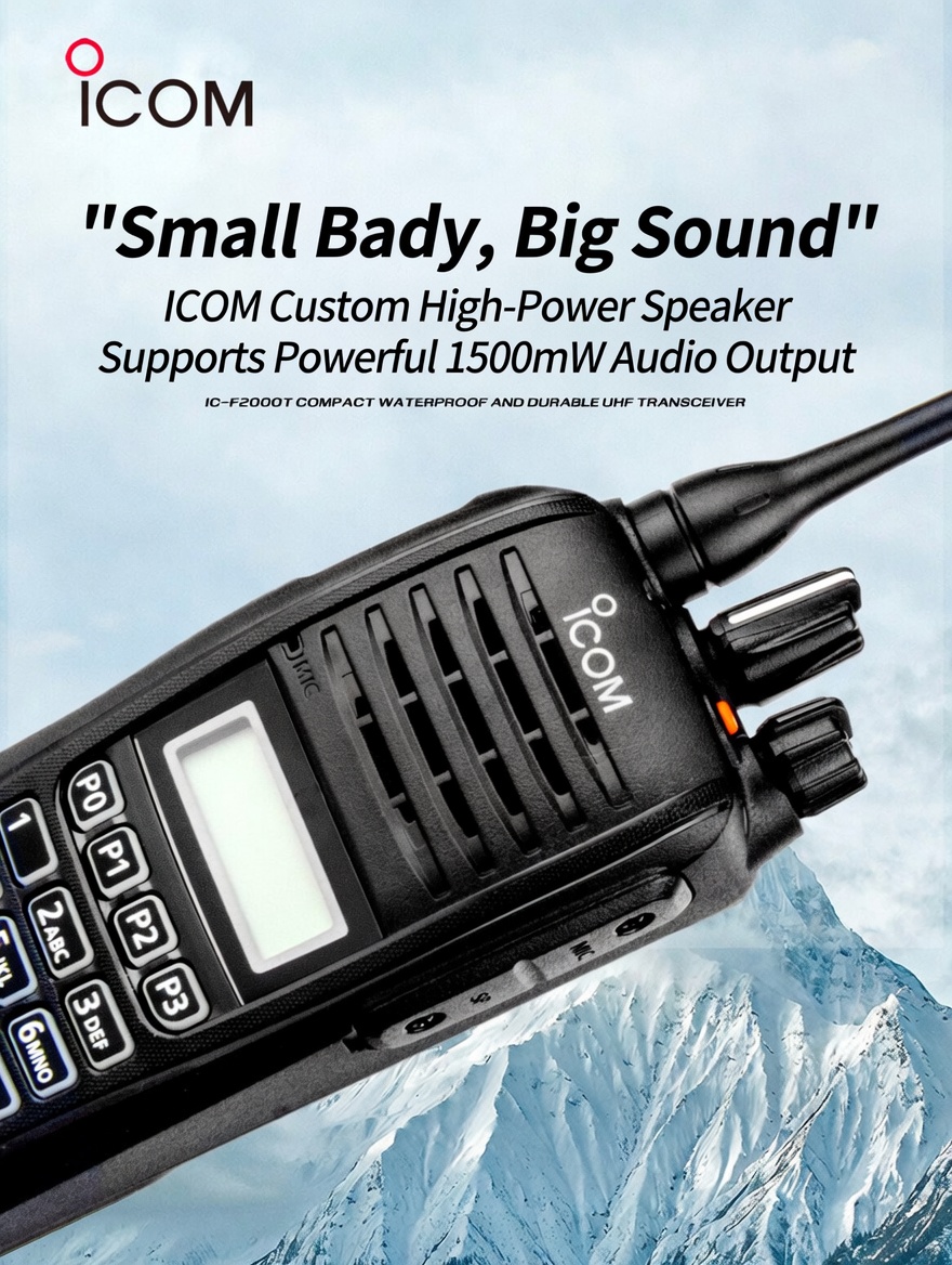 ICOM IC-F2000T UHF Portable Radio Compact Chassis with IP67 Waterproofing - Image 4