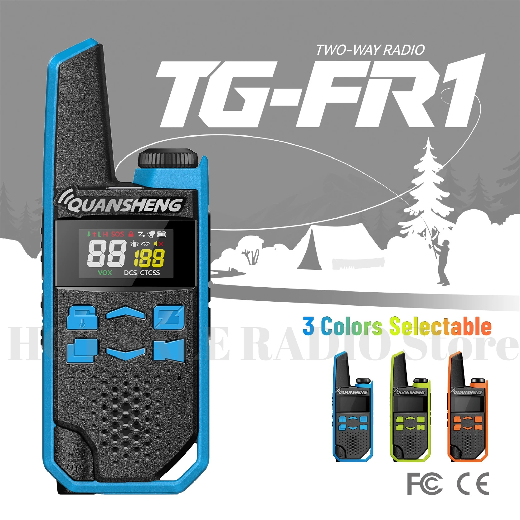 2Pcs QUANSHENG TG-FR1 PMR446 FRS Mini Walkie Talkie Licence-free Type-C Charger Long Range Two Way Radio for Camping Hotel