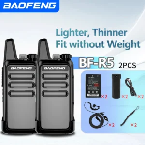 Baofeng BF-R5 Mini Portable Slim Handheld Radio 5W Long Range Two-Way Transceiver USB Rechargeable with VOX