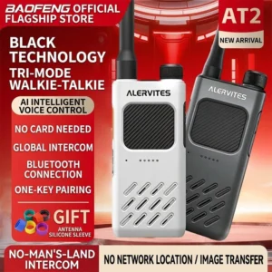 Best Slim Walkie Talkie 2024: BAOFENG AT2 with Bluetooth Phone Programming and Instant Frequency Copy for Hotel & Road Trip Use