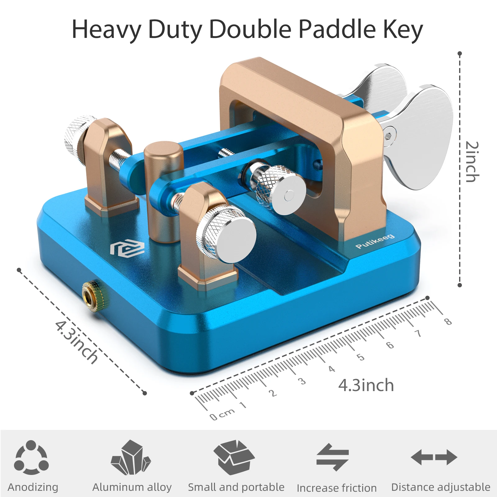 Putikeeg CW Morse Key Auto Electronic Keyer Double Oars Paddle for Shortwave Amateur Radio - Image 3