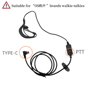 Headset for Walkie-Talkie OS-E23 C Type Walkie Talkie Headphone for OS Walkie Talkie G-Type Earhook Earpiece