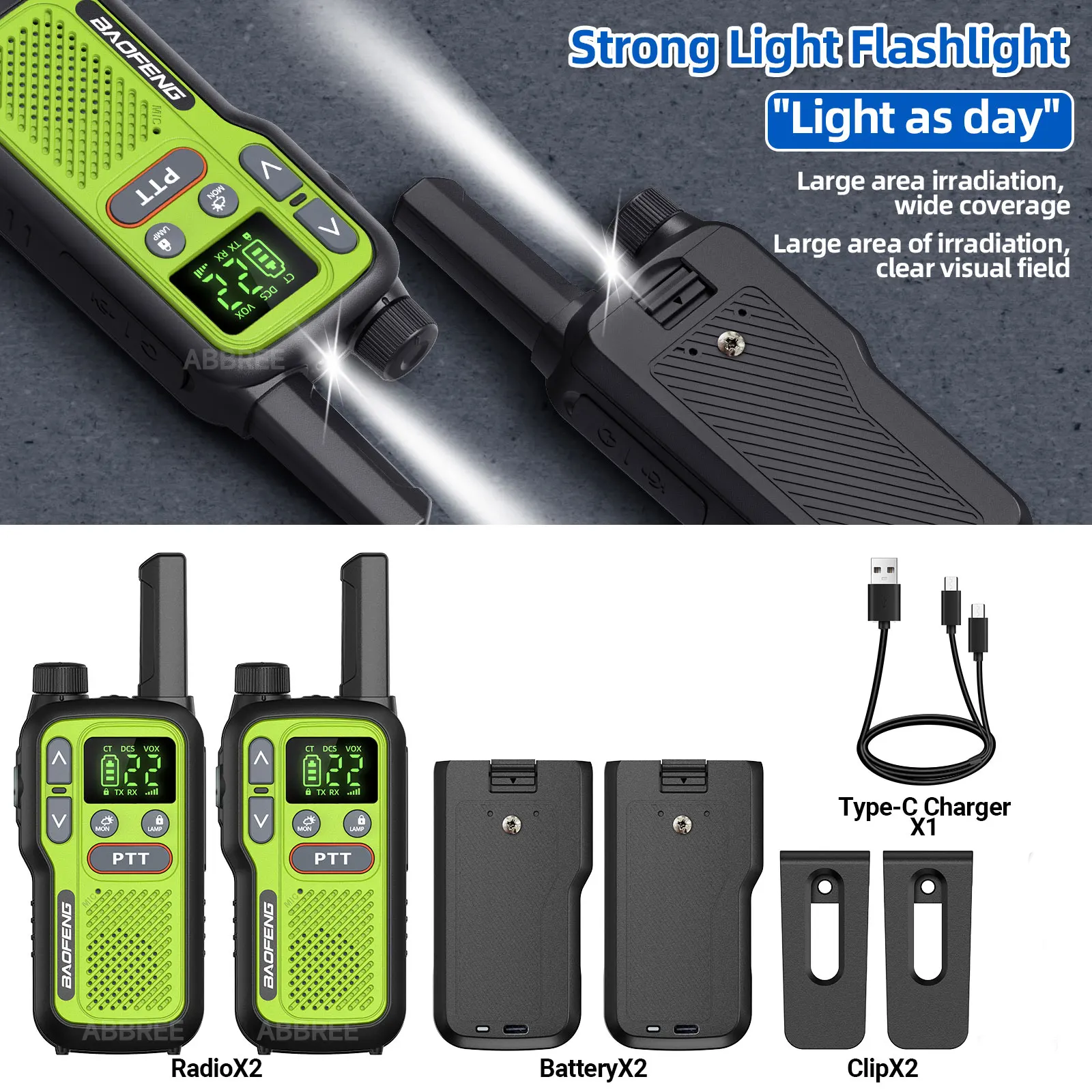 Baofeng BF-T18 Portable FRS/PMR 2-Way Radio Set (2-Piece), Easy-to-Use Mini Walkie Talkie for Family Travel - Image 6