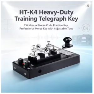 HT-K4 Heavy-Duty Morse Code Practice Key, Professional Manual CW Telegraph Straight Key with Sound/Tone Adjuster